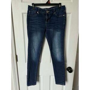 Amethyst Blue Wash Skinny Jeans Distressed Women Size 11